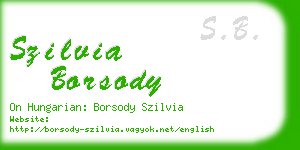 szilvia borsody business card